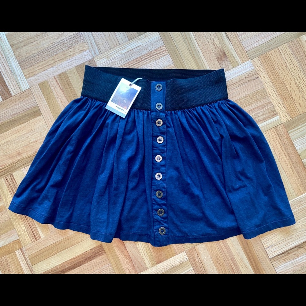 FOREVER 21 Navy Elastic Stretch Summer Skirt Small